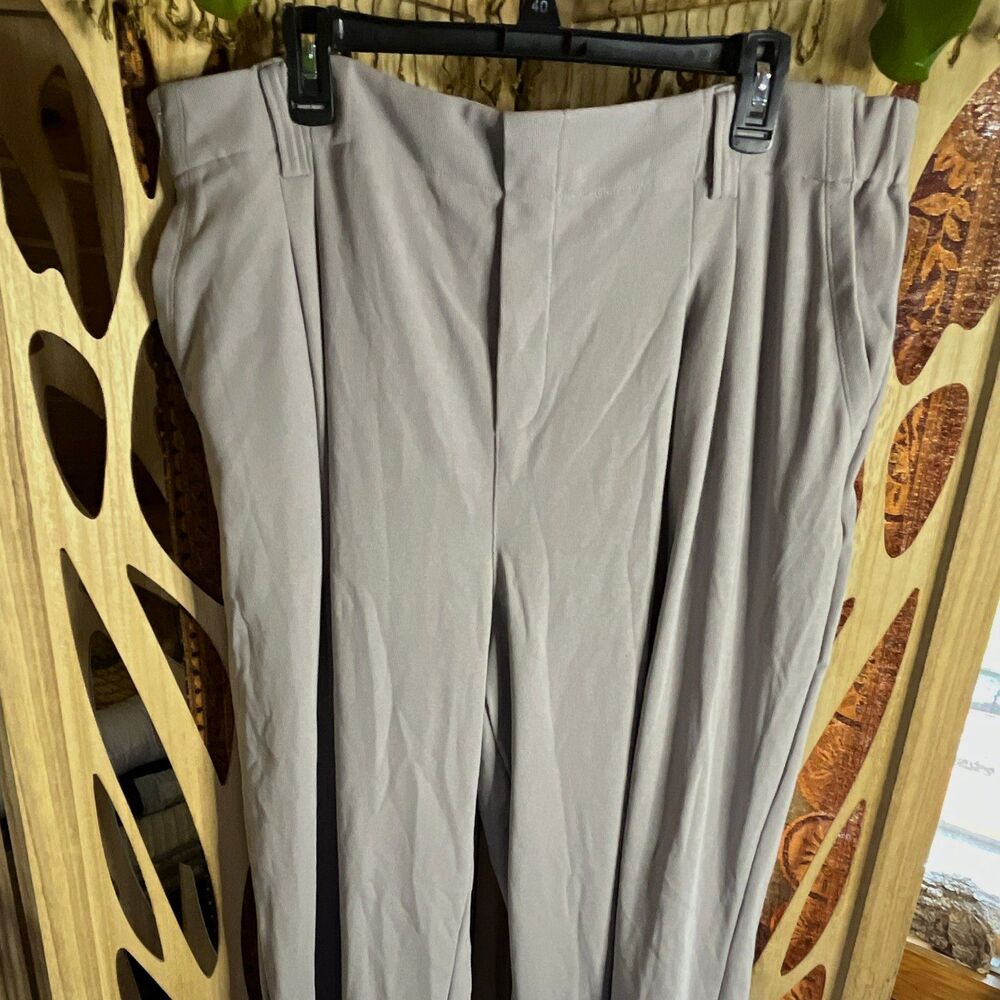 Halara High Waisted Pleated Waffle Pull-On Dress Pants Pockets 2X 29"